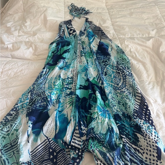 RR Hawaii Resort Multiway Dress One Size Rayon Halter Convertible Beach Cover Up - Picture 7 of 12